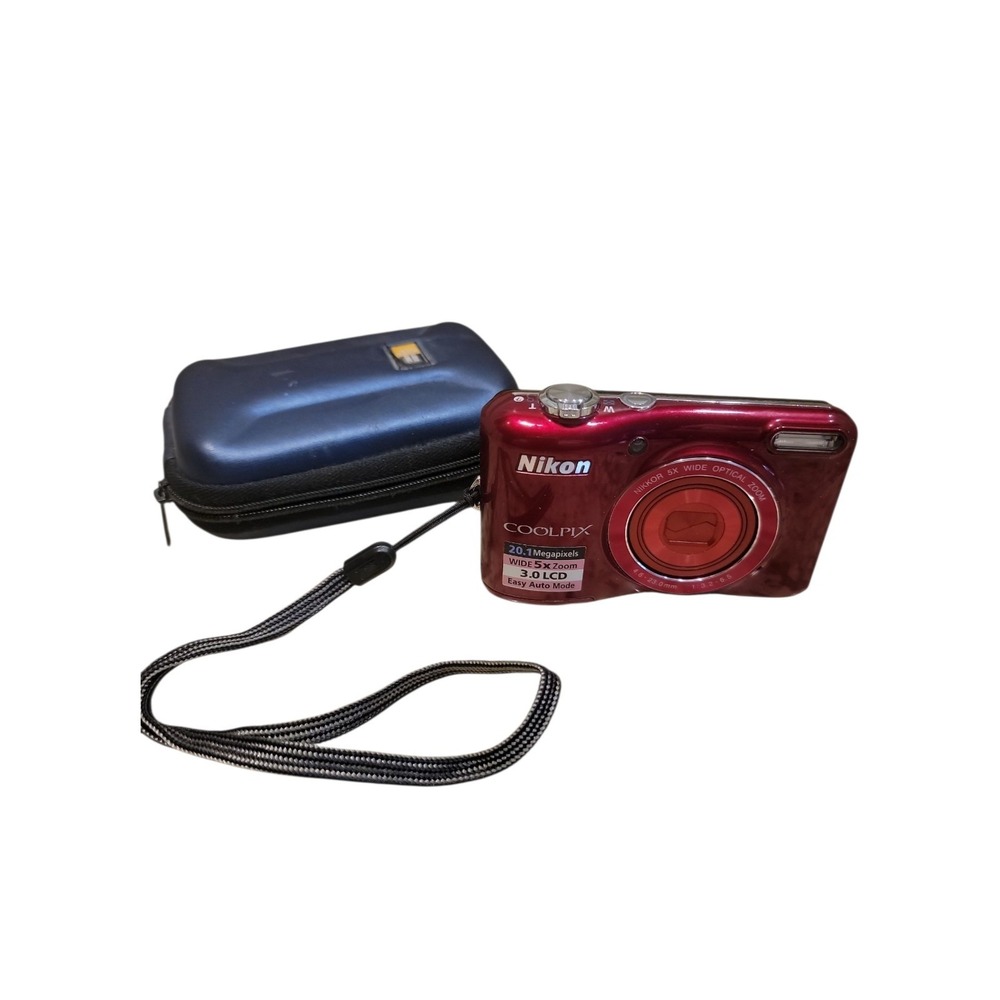 Nikon COOLPIX L28 Red Digicam Y2K Digital Camera 20.1MP Tested With Case 16MB SD